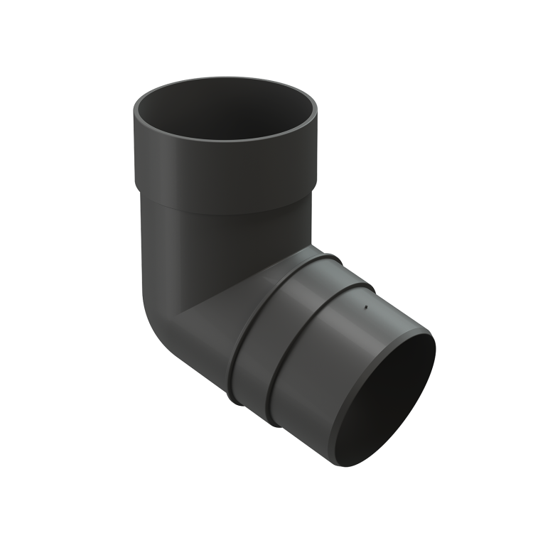 Колено трубы 72 градуса DOCKE Premium, графит